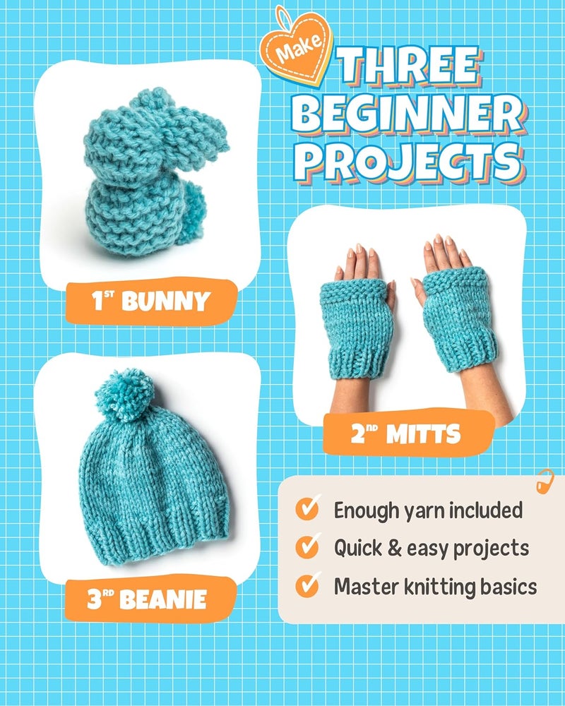 Granny Squirrel Complete Knitting Kit for Beginners - Learn to Knit Kit with Knitting Accessories Like Thick Beginner Yarn, Bamboo Needles for Beginners & More - Includes Video Tutorials & Written Guide - Image 2